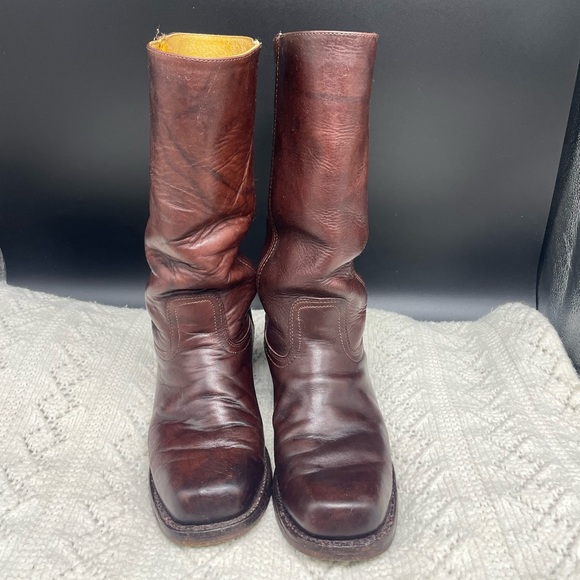 Frye Other - Frye Vintage Campus Boots Men’s 10.5 Burgundy Red Supple Leather Cowboy Western
